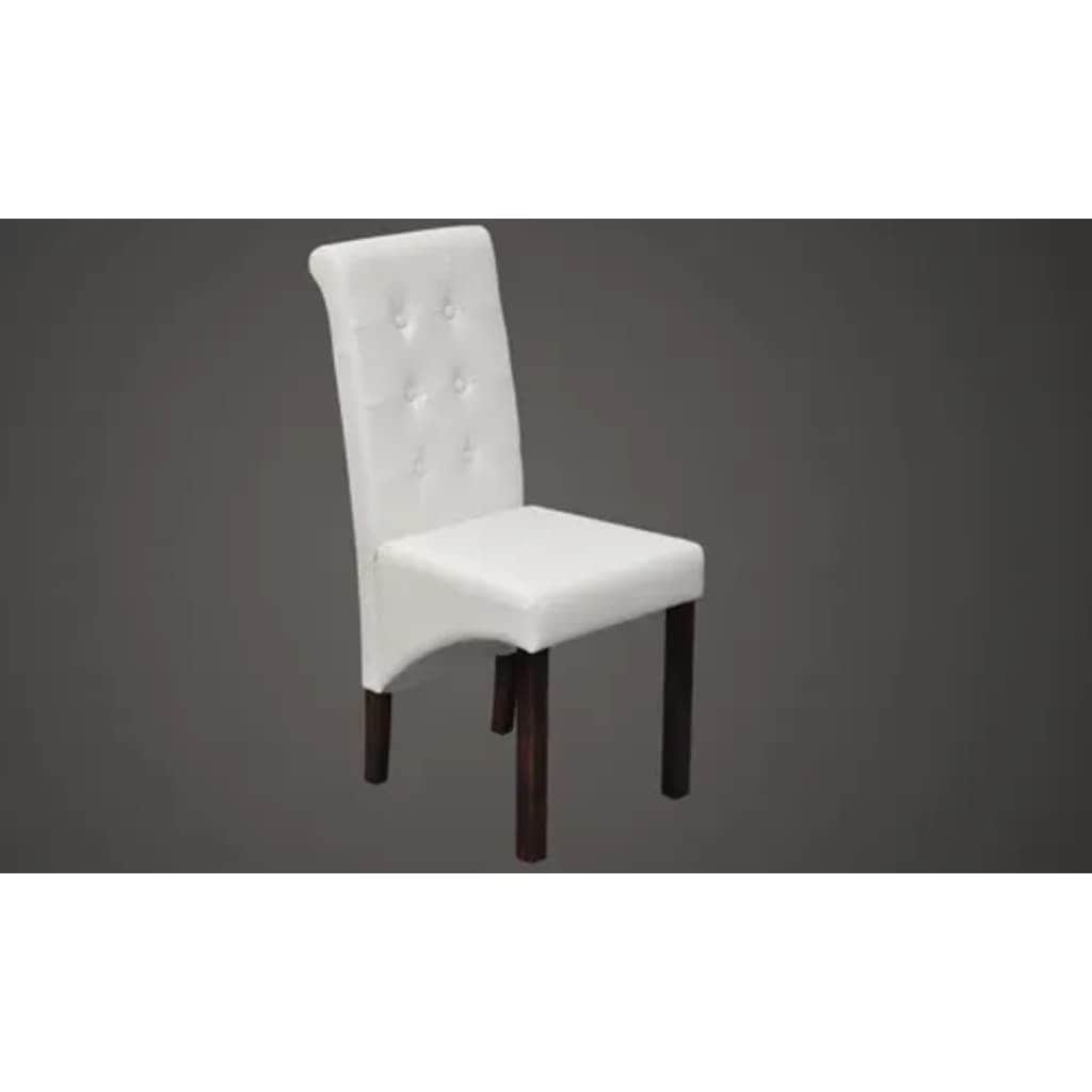 Dining Chairs 2 pcs White Leather