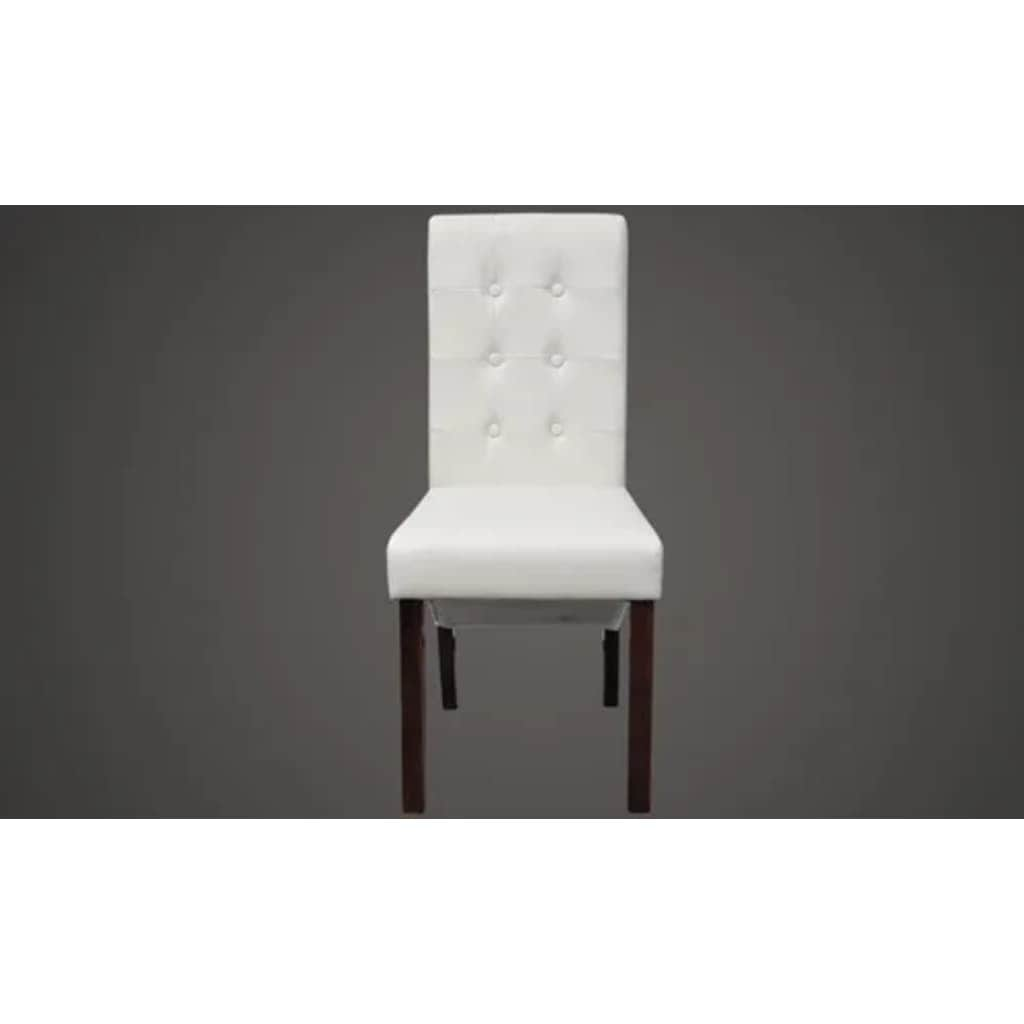 Dining Chairs 2 pcs White Leather