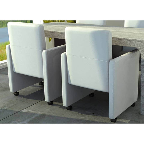 Dining Chairs 2 pcs White Leather