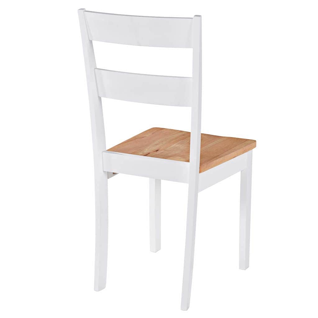 Dining Chairs 2 pcs White Solid Rubber Wood