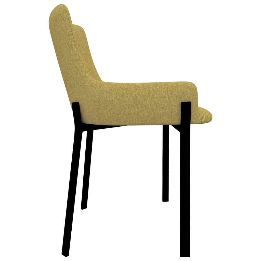 Dining Chairs 2 pcs Yellow Fabric