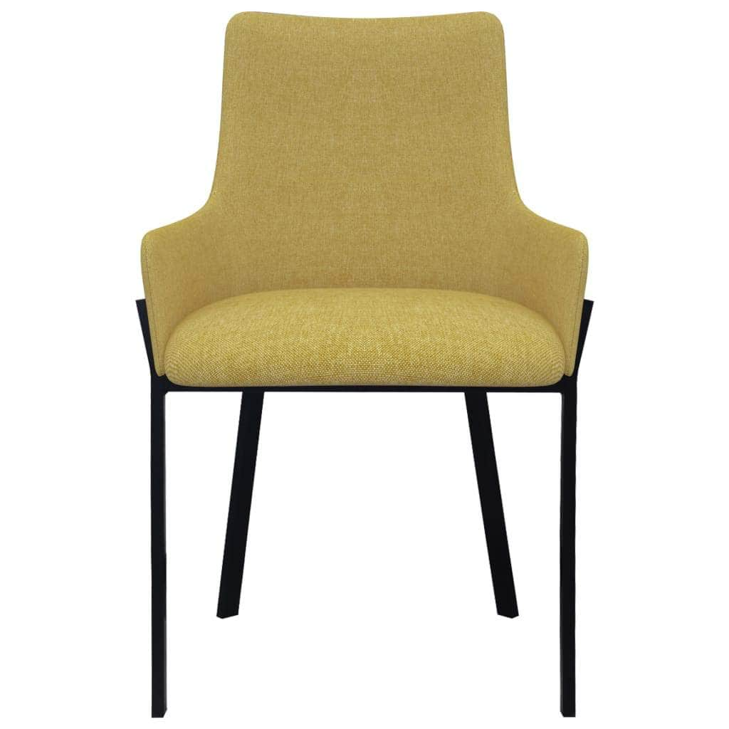 Dining Chairs 2 pcs Yellow Fabric