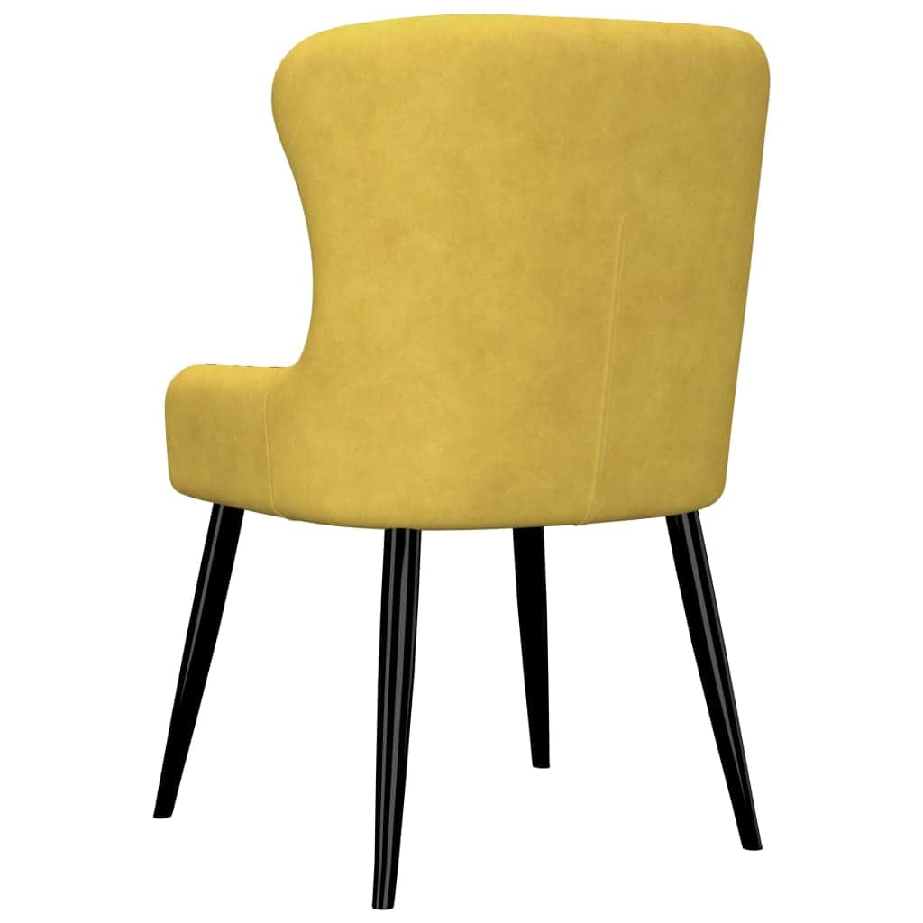 Dining Chairs 2 pcs Yellow Velvet