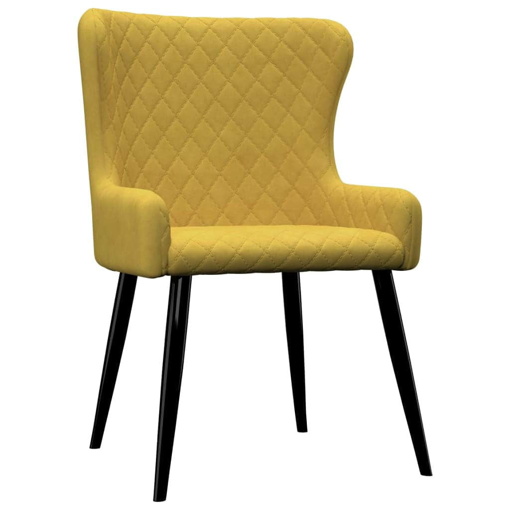 Dining Chairs 2 pcs Yellow Velvet