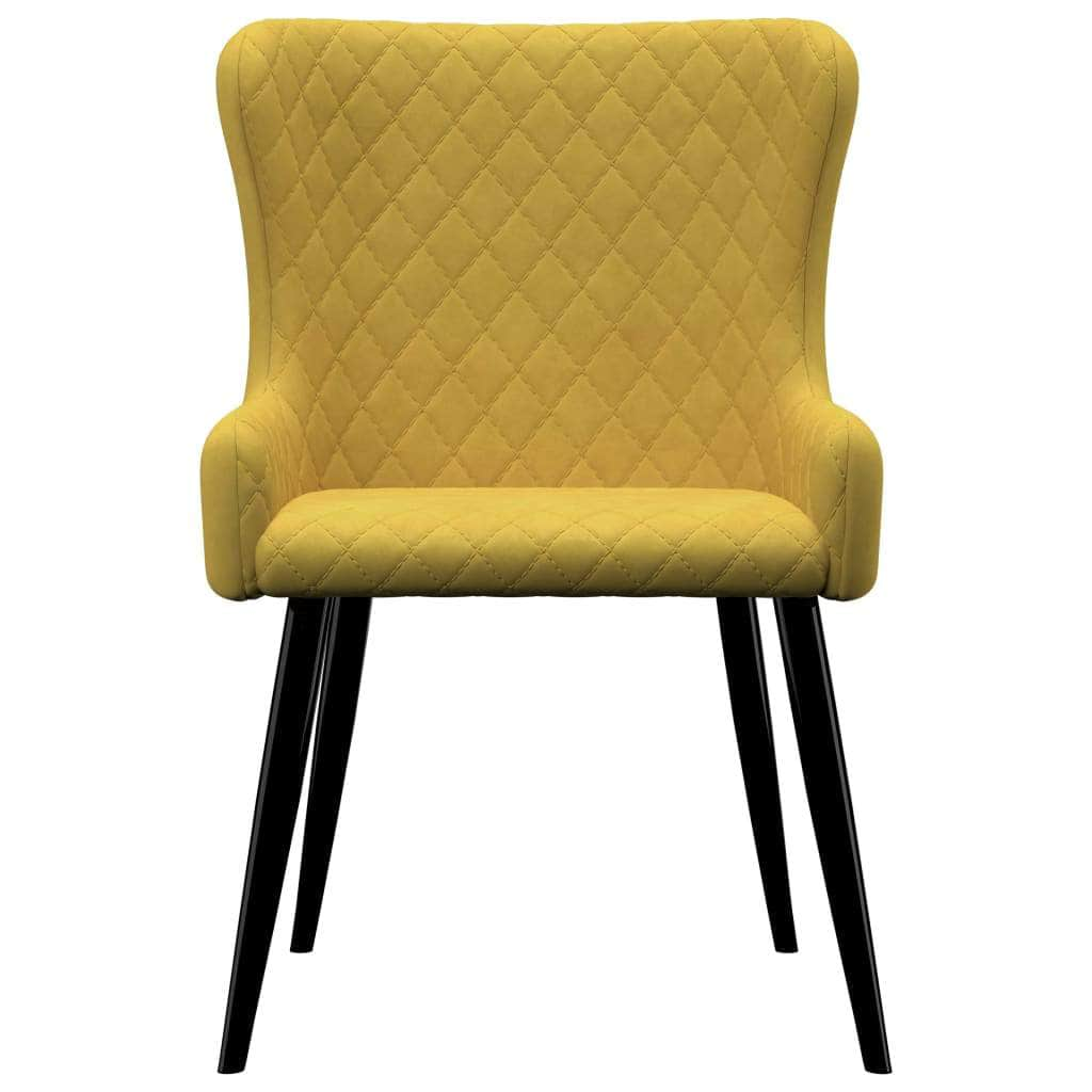 Dining Chairs 2 pcs Yellow Velvet