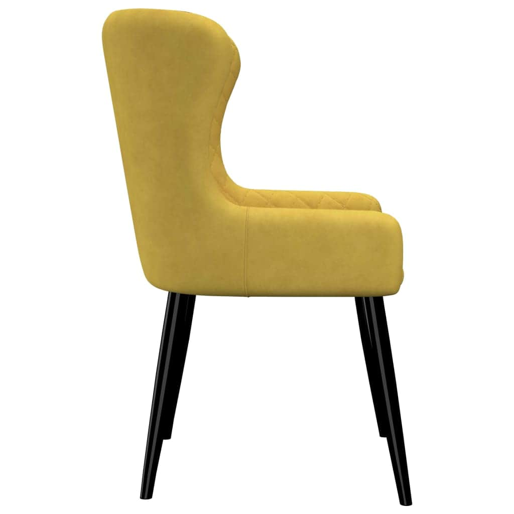 Dining Chairs 2 pcs Yellow Velvet