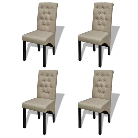 Dining Chairs 4 pcs Beige Fabric