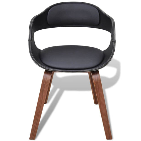 Dining Chairs 4 pcs Black Bent Wood and Leather