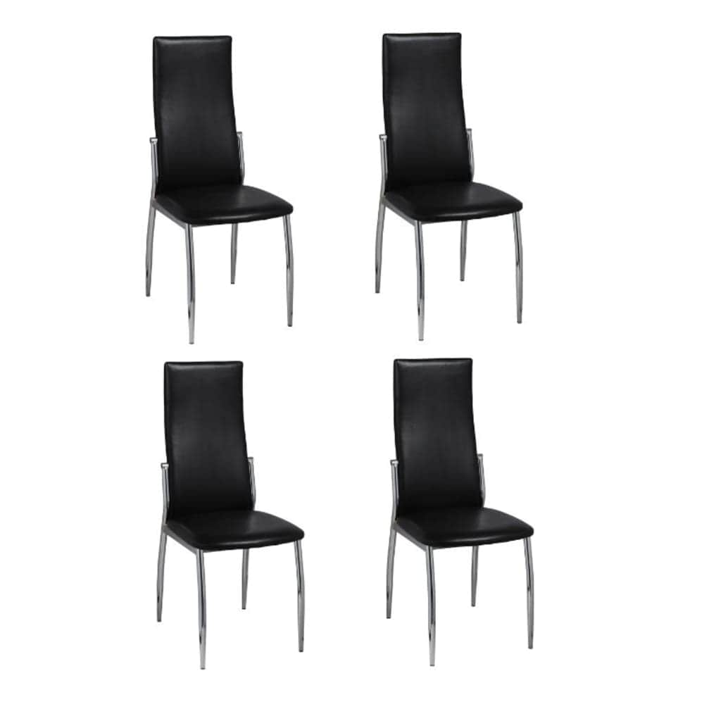 Dining Chairs 4 pcs Black Leather