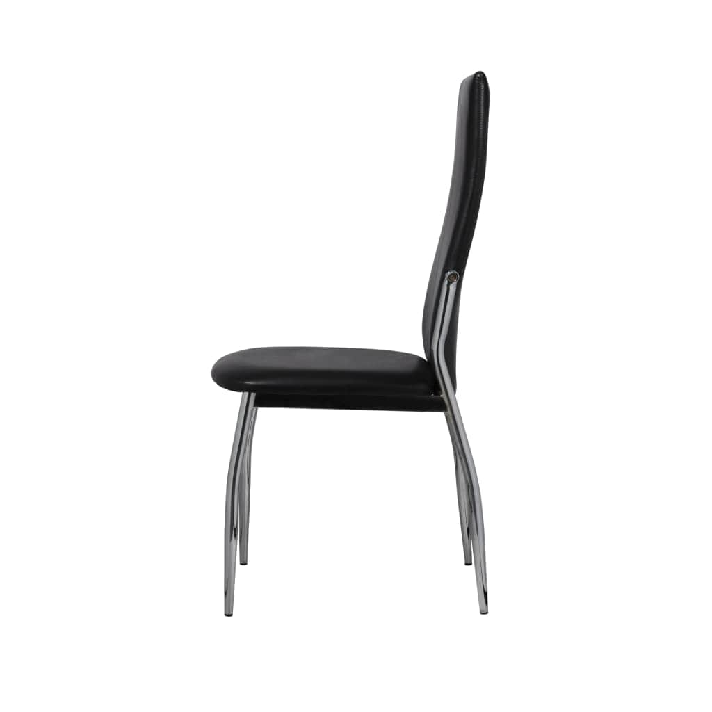 Dining Chairs 4 pcs Black Leather