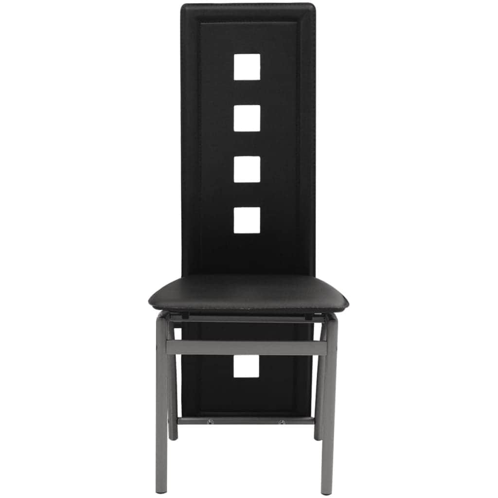 Dining Chairs 4 pcs Black Leather