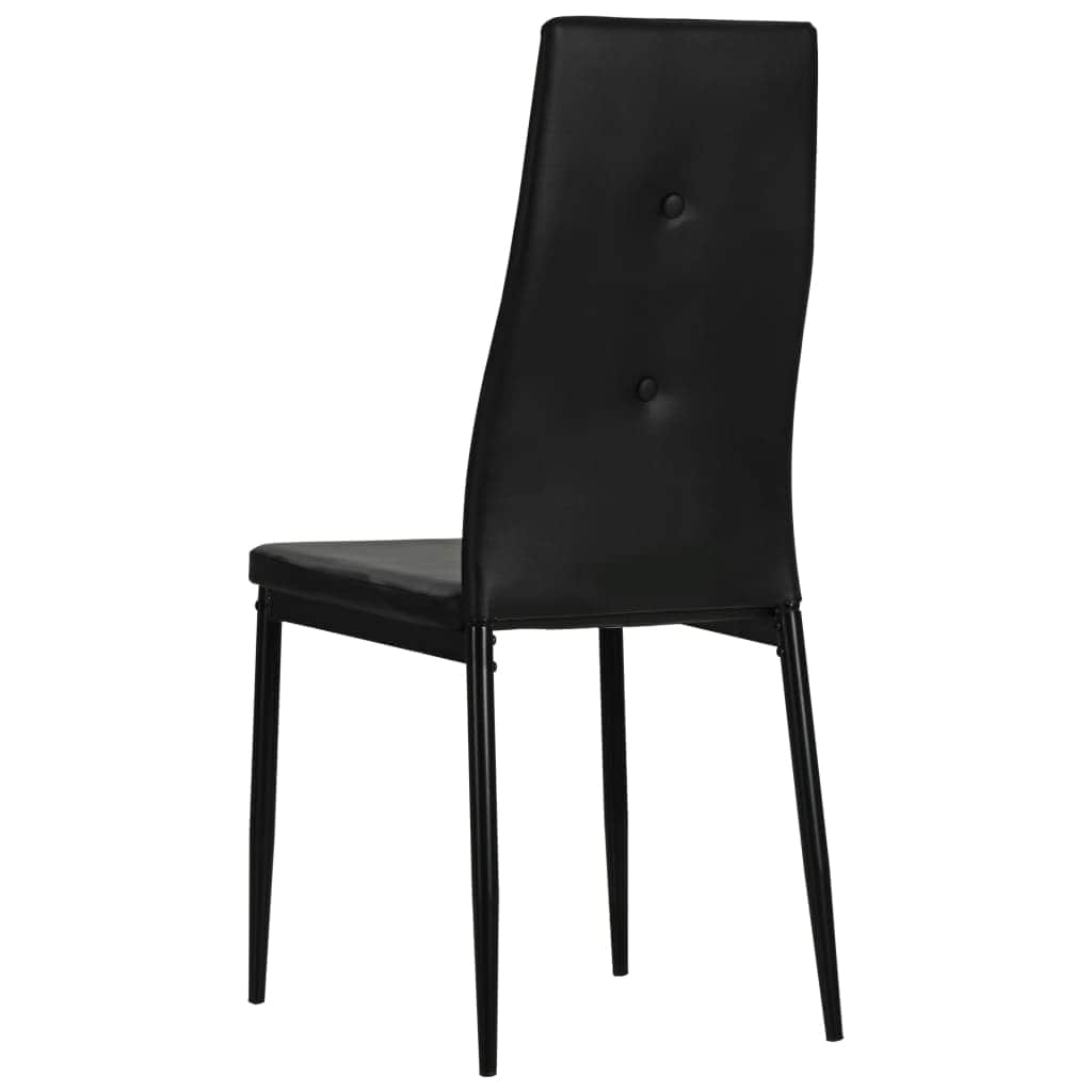 Dining Chairs 4 pcs Black Leather