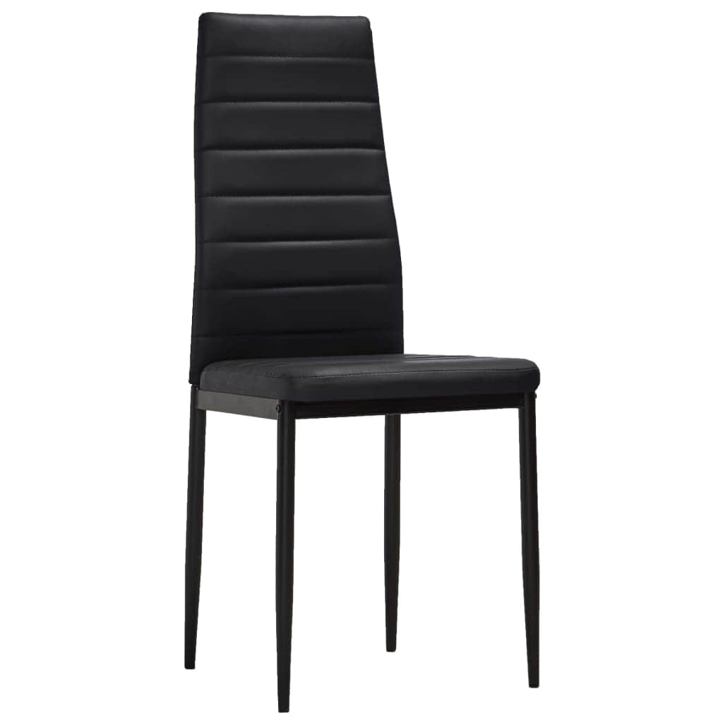 Dining Chairs 4 pcs Black Leather