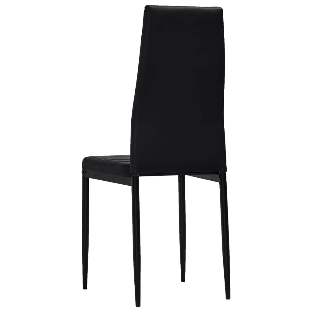 Dining Chairs 4 pcs Black Leather