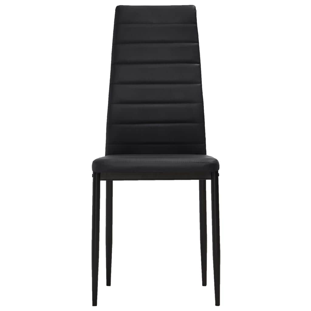 Dining Chairs 4 pcs Black Leather