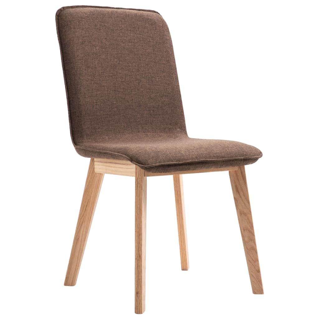 Dining Chairs 4 pcs Brown Fabric