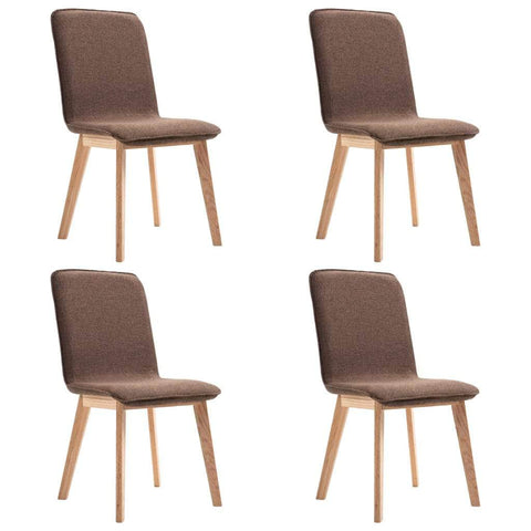 Dining Chairs 4 pcs Brown Fabric