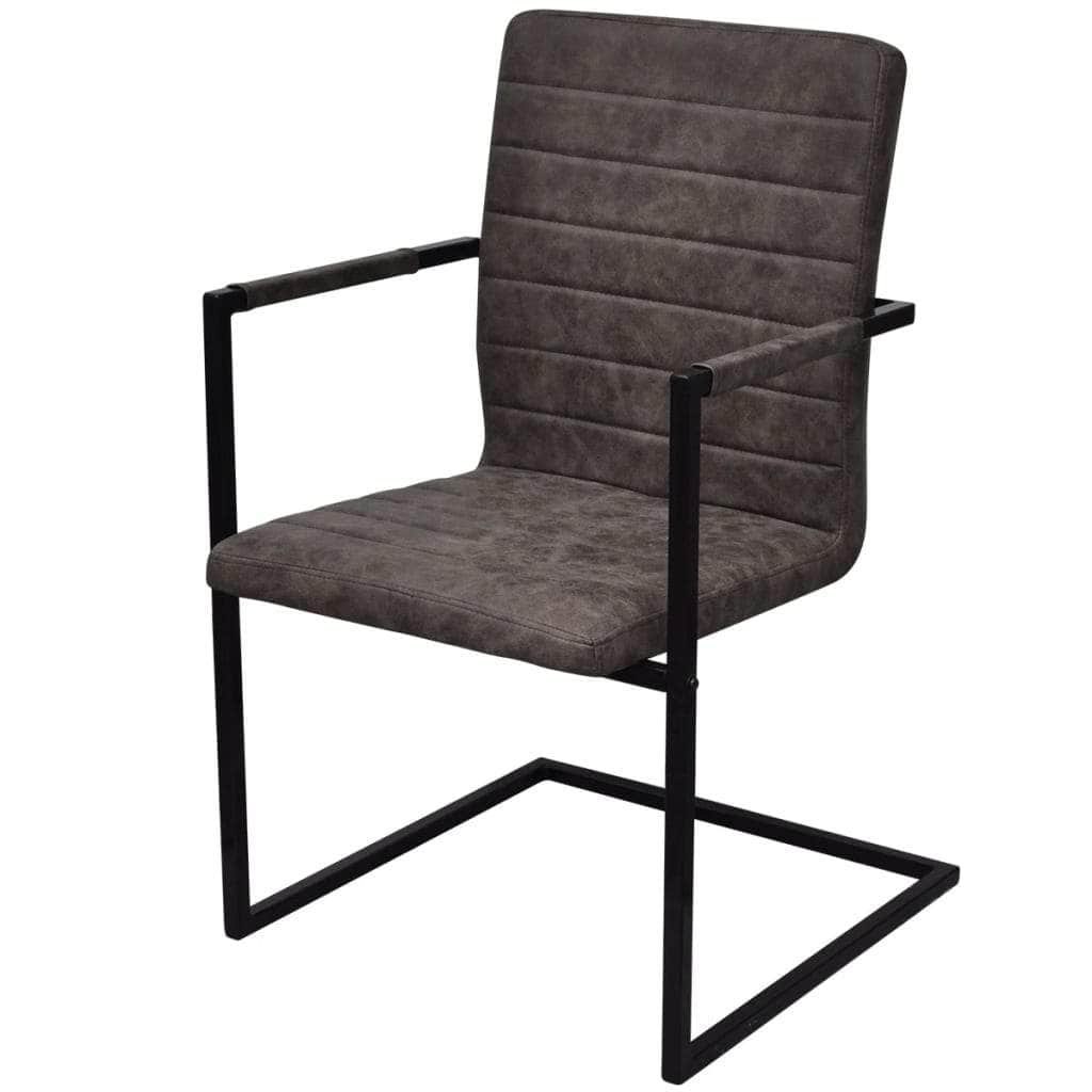 Dining Chairs 4 pcs Brown Leather