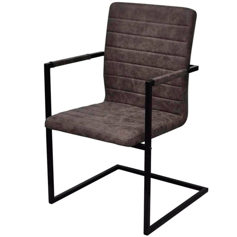 Dining Chairs 4 pcs Brown Leather