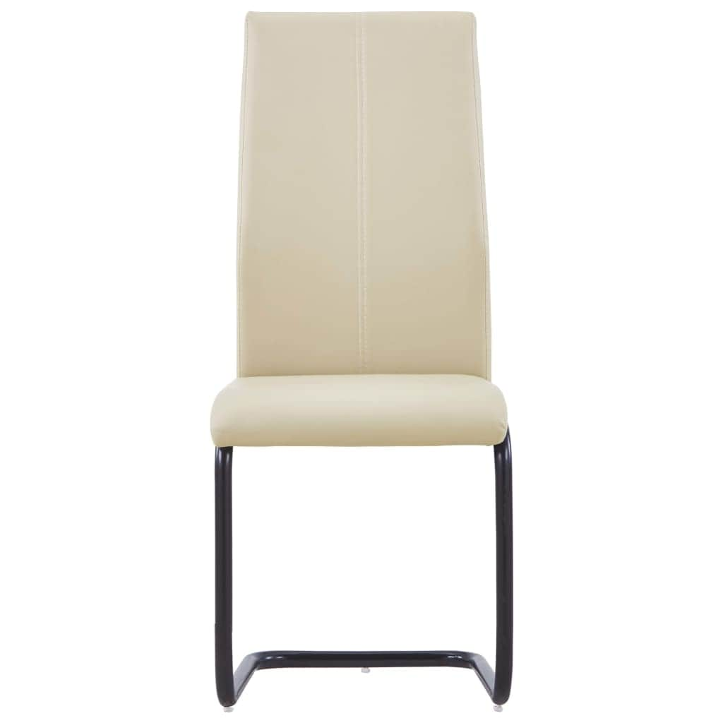 Dining Chairs 4 pcs Cappuccino Leather