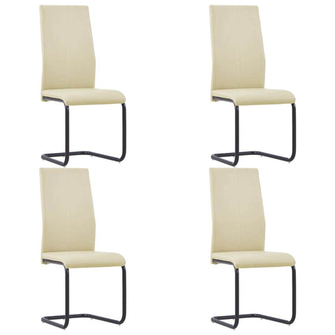 Dining Chairs 4 pcs Cappuccino Leather