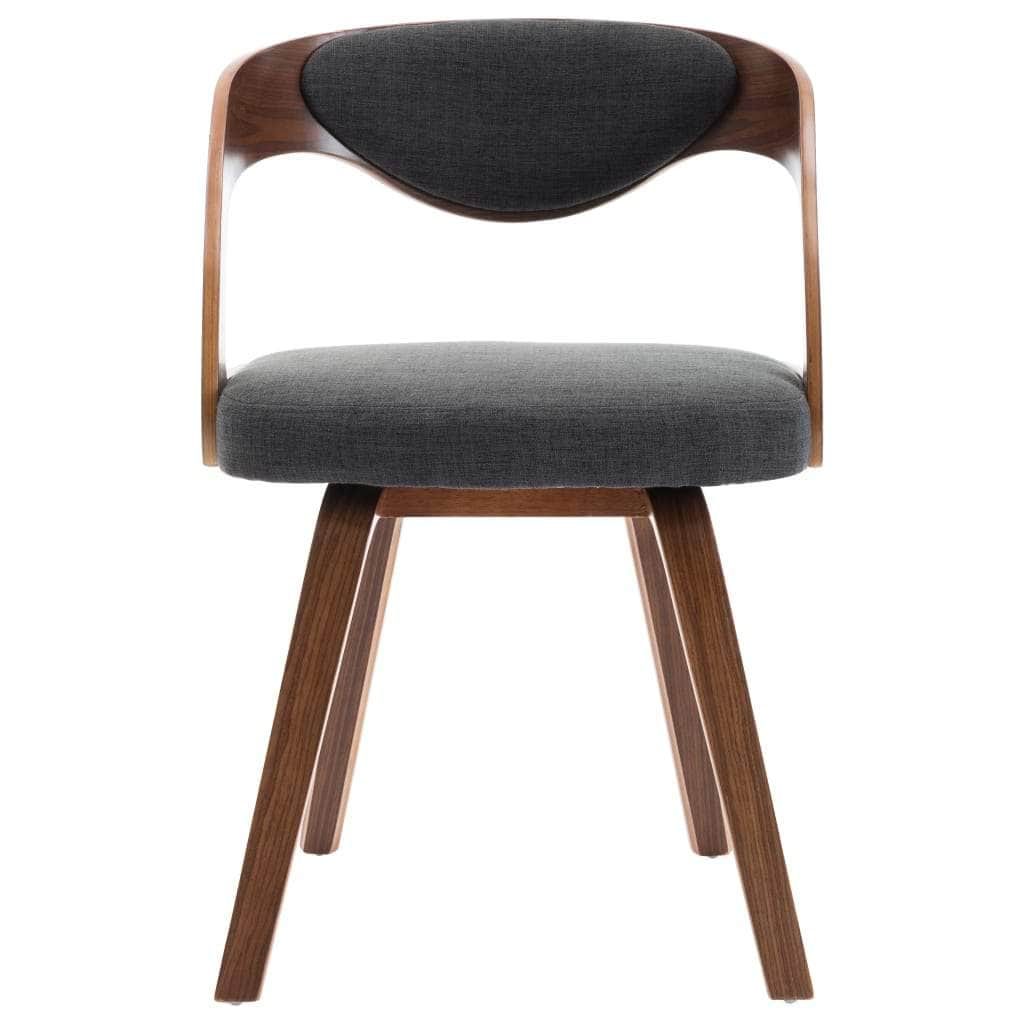 Dining Chairs 4 pcs Dark Grey Bent Wood and Fabric