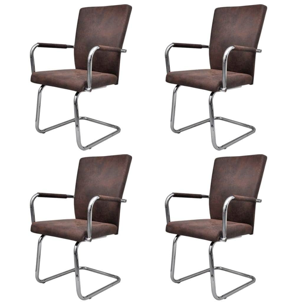 Dining Chairs 4 pcs faux Leather -Brown