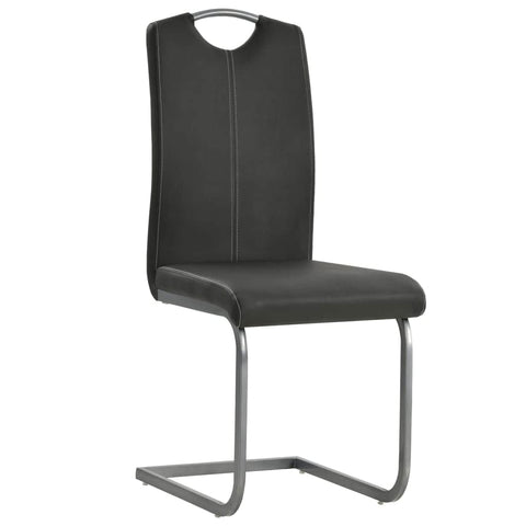 Dining Chairs 4 pcs Grey Leather