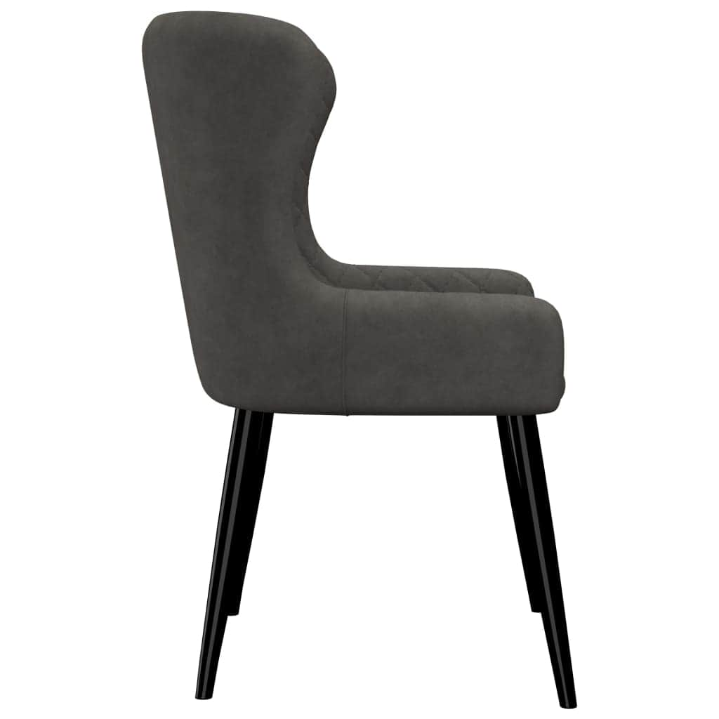 Dining Chairs 4 pcs Grey Velvet