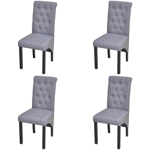 Dining Chairs 4 pcs Light Grey Fabric