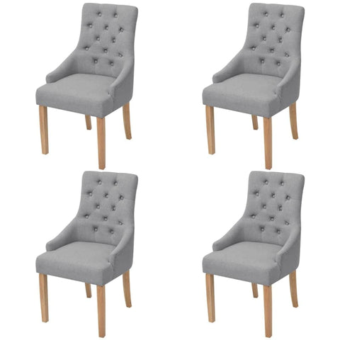 Dining Chairs 4 pcs Light Grey Fabric