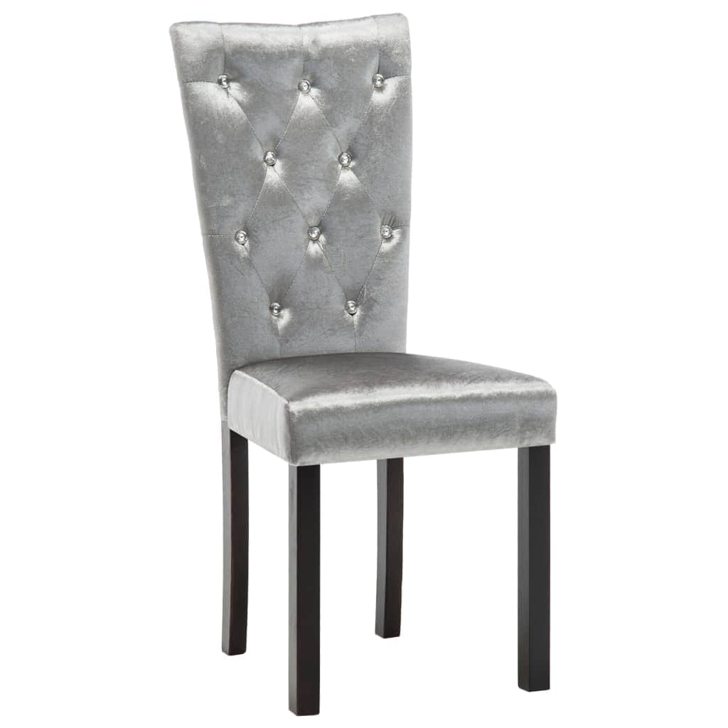 Dining Chairs 4 pcs Silver Velvet