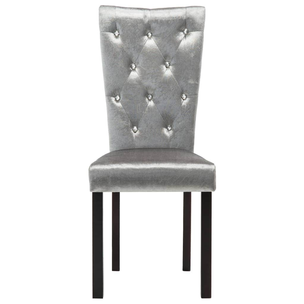 Dining Chairs 4 pcs Silver Velvet