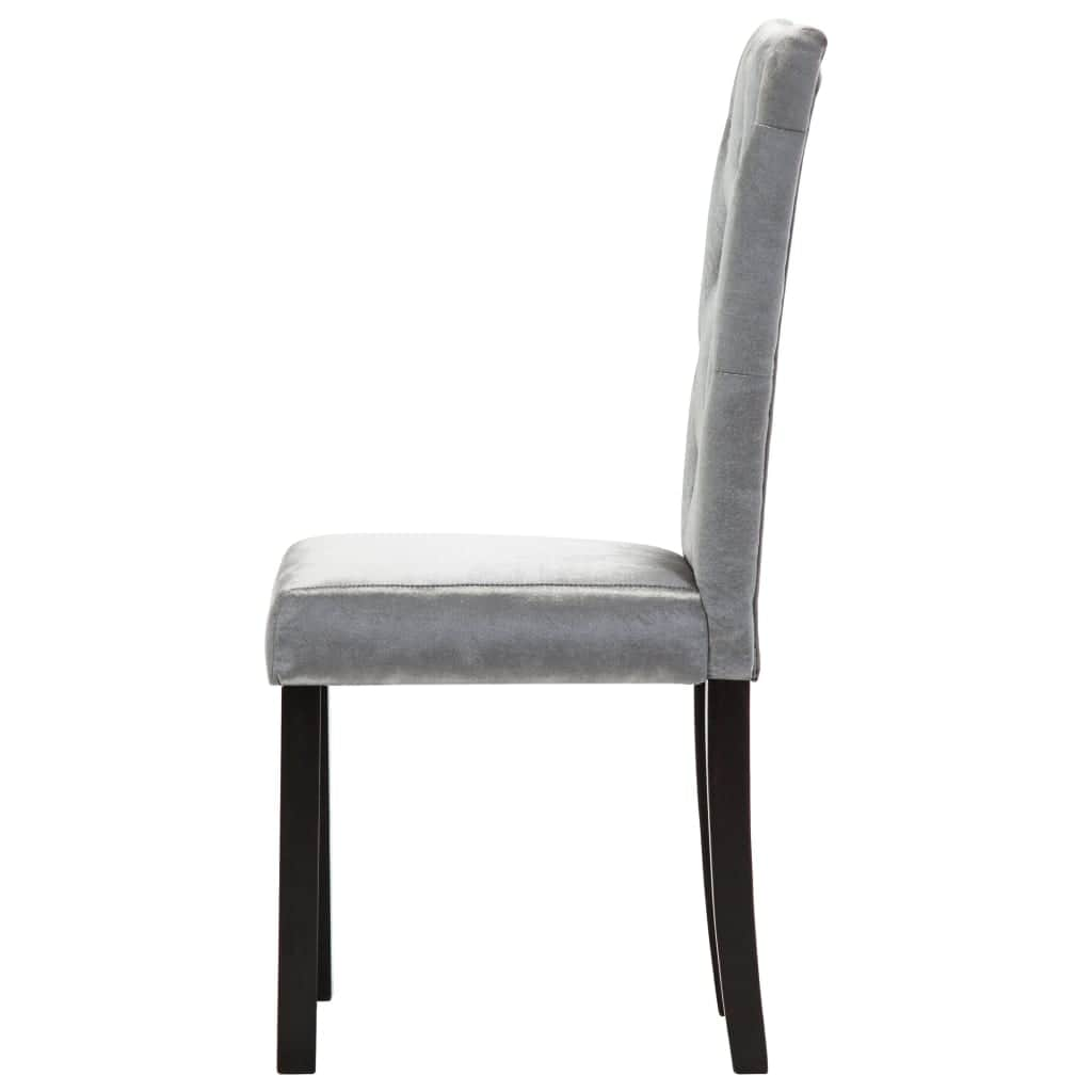 Dining Chairs 4 pcs Silver Velvet