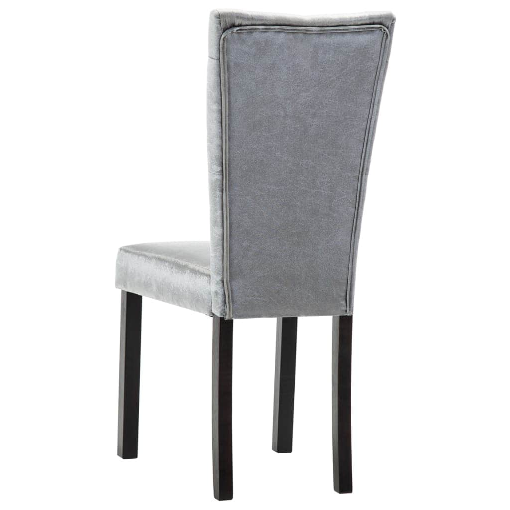 Dining Chairs 4 pcs Silver Velvet