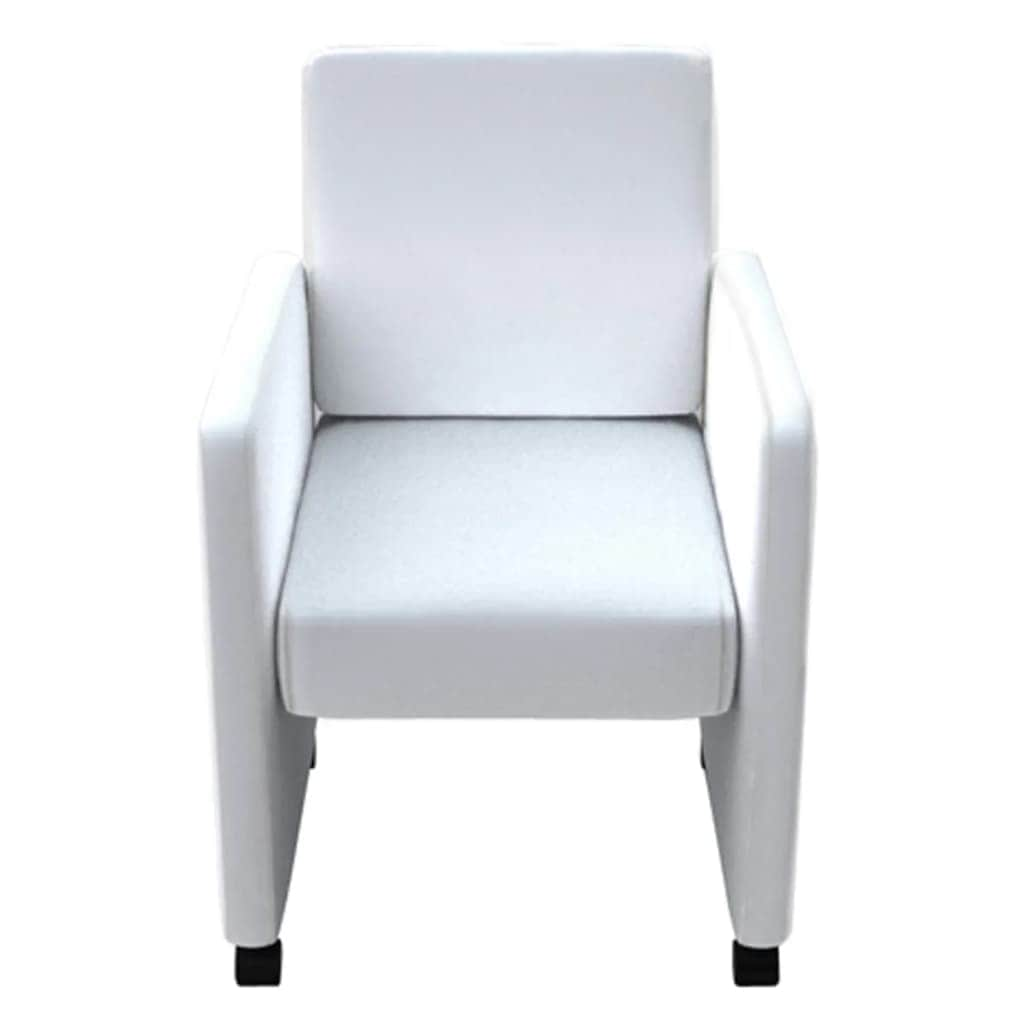 Dining Chairs 4 pcs White Leather