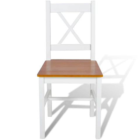 Dining Chairs 4 pcs White Pinewood