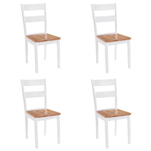 Dining Chairs 4 pcs White Solid Rubber Wood