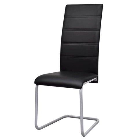 Dining Chairs 6 pcs Black Leather