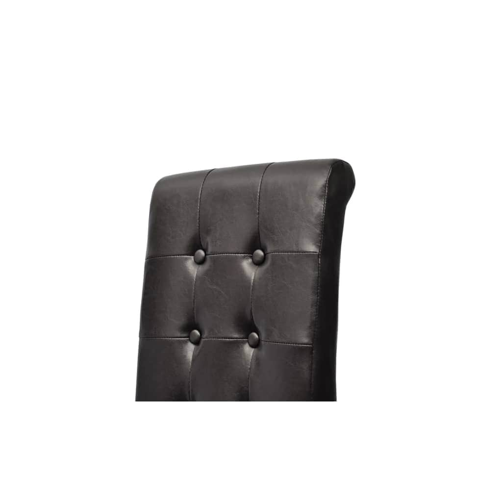 Dining Chairs 6 pcs Black Leather