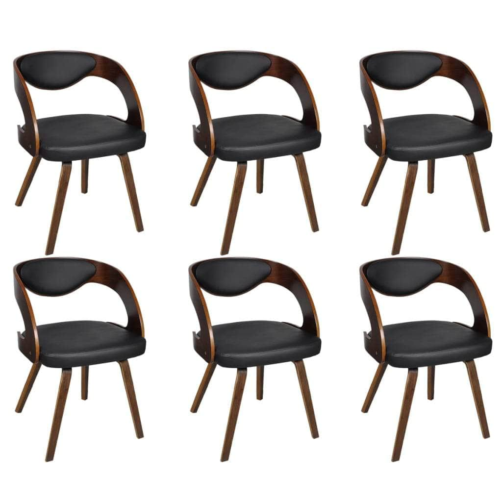 Dining Chairs 6 pcs Brown Leather