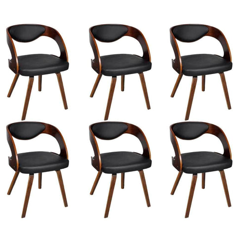 Dining Chairs 6 pcs Brown Leather