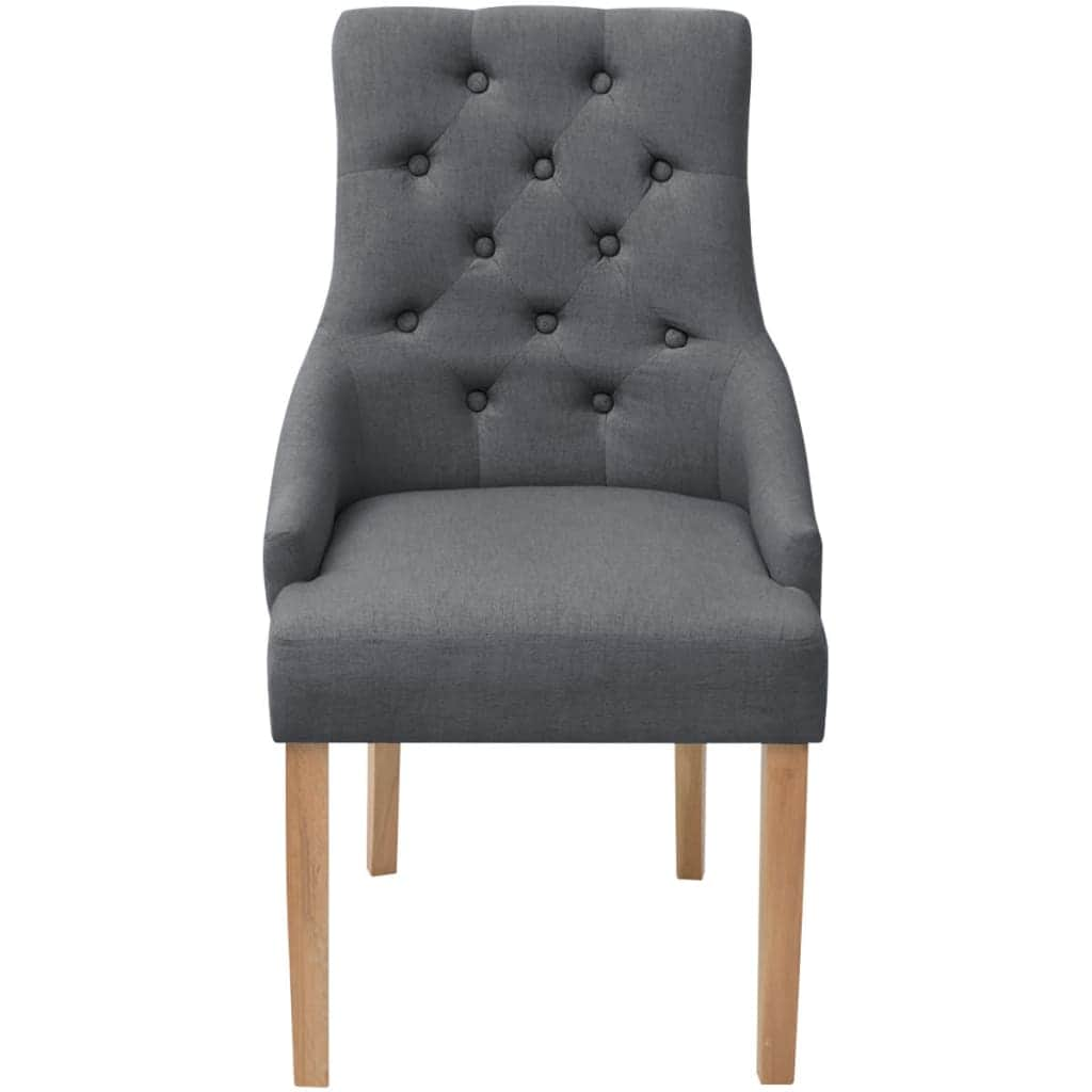 Dining Chairs 6 pcs Dark Grey Fabric