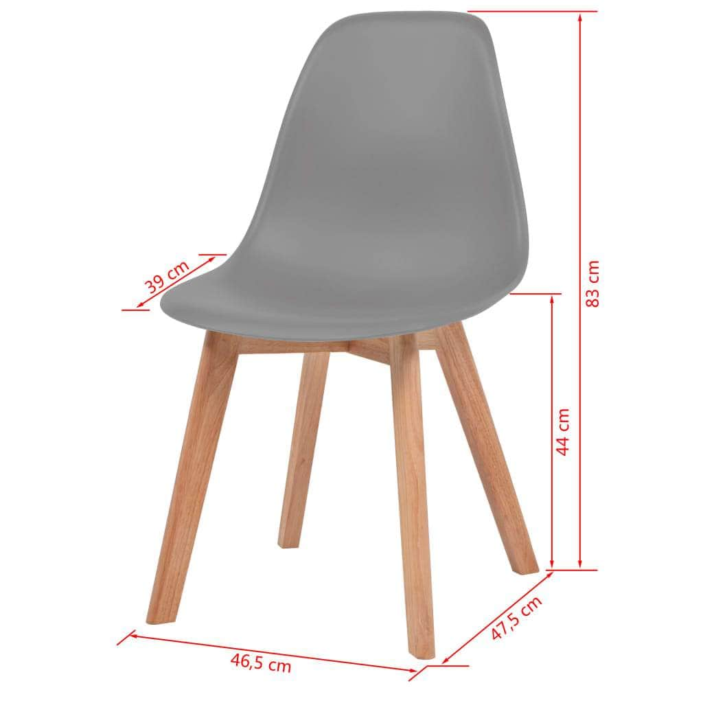 Dining Chairs 6 pcs Grey Plastic