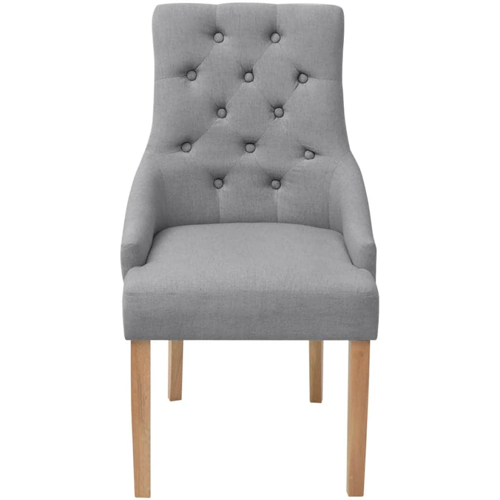 Dining Chairs 6 pcs Light Grey Fabric