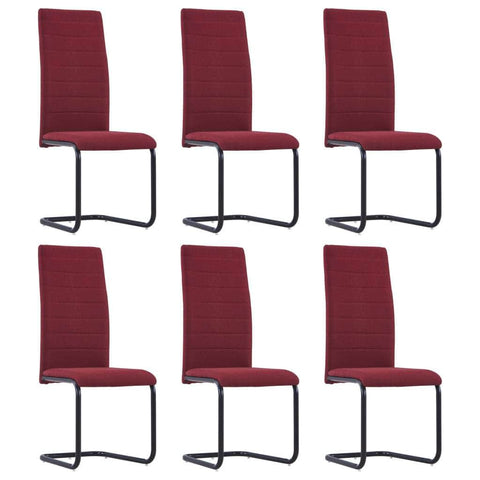 Dining Chairs 6 pcs Wine Fabric