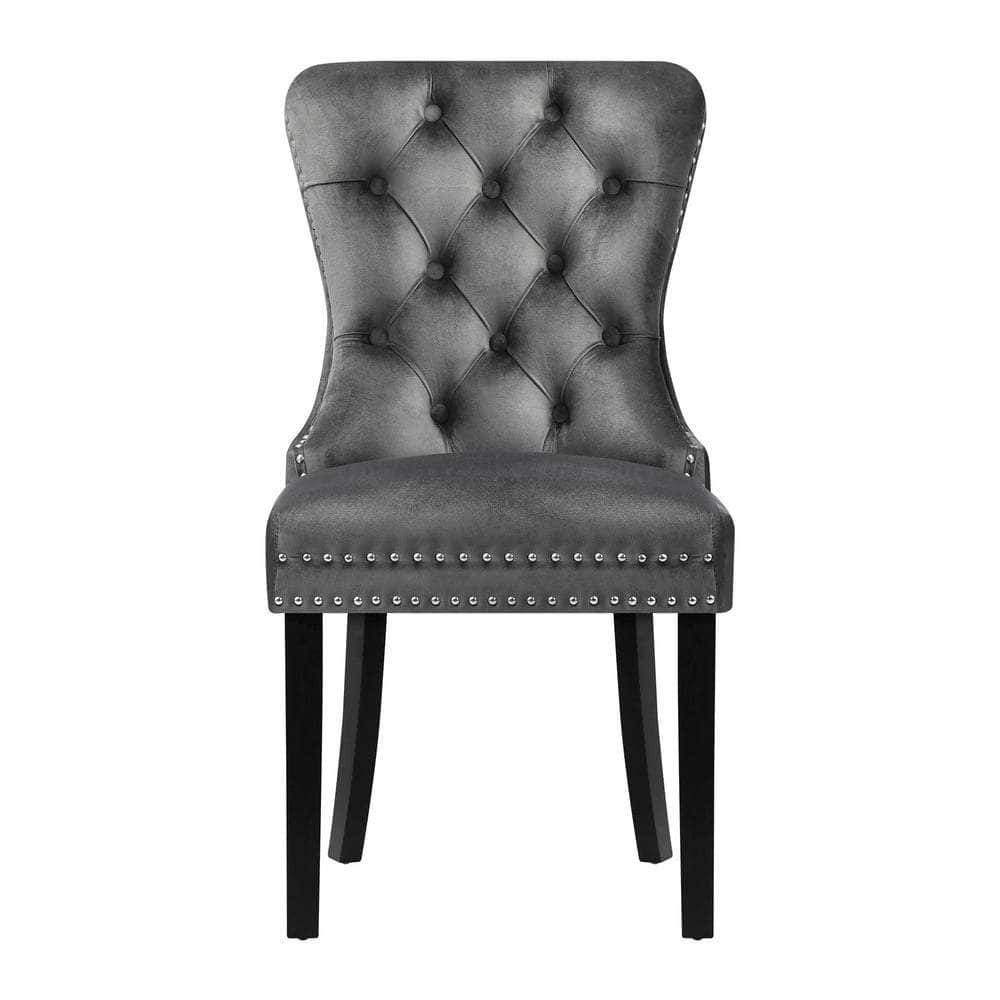 Dining Chairs French Provincial Tufted PU Leather/Velvet