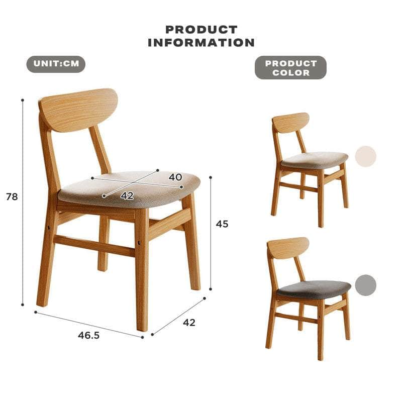 Dining Chairs Kitchen Natural Wood Linen Fabric Cafe Lounge Chairs