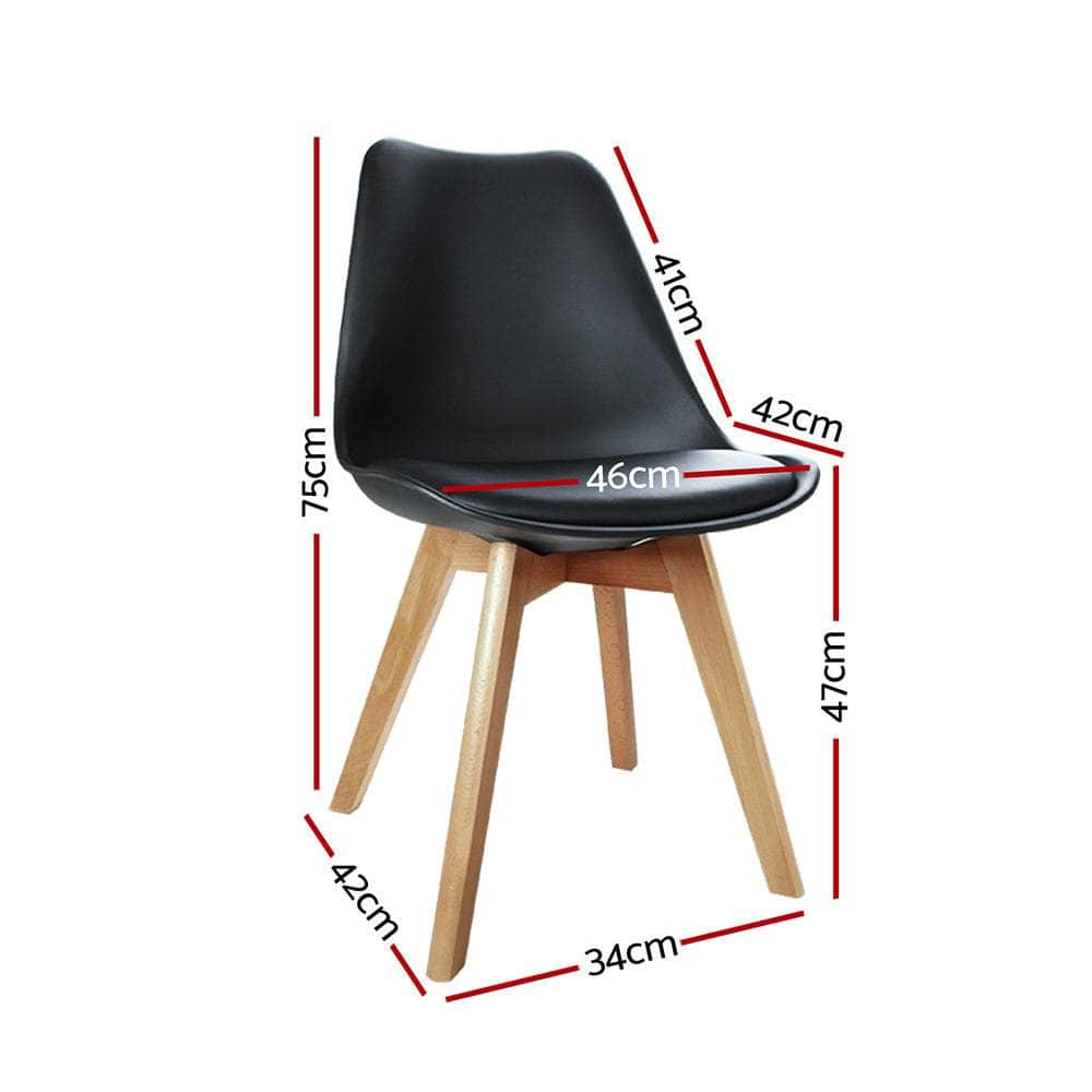 Dining Chairs Set Of 4 Leather Plastic Dsw Replica Wooden Black