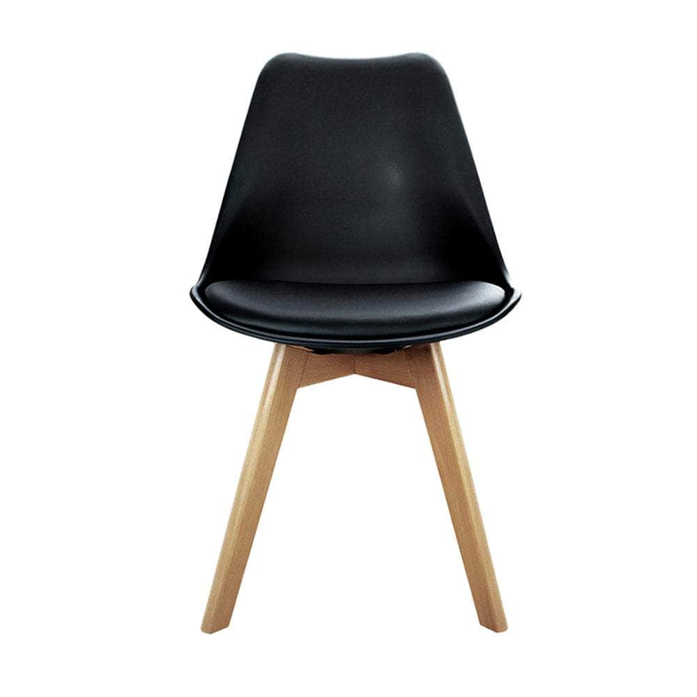 Dining Chairs Set Of 4 Leather Plastic Dsw Replica Wooden Black